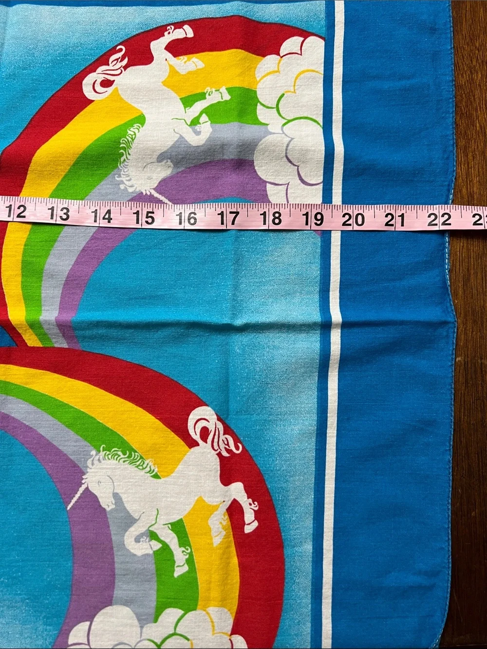 Vintage Rainbow Unicorn Bandana 100% Cotton USA Made 22” Psychedelic Scarf